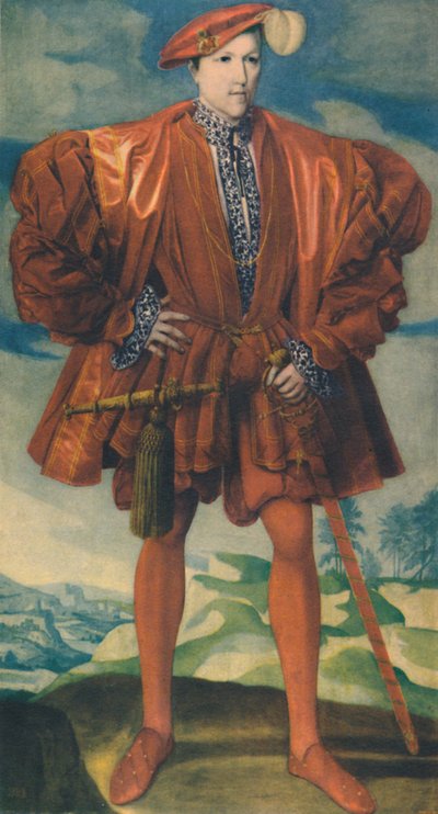 赤の青年、1550年頃、1948年。 作： Unbekannt