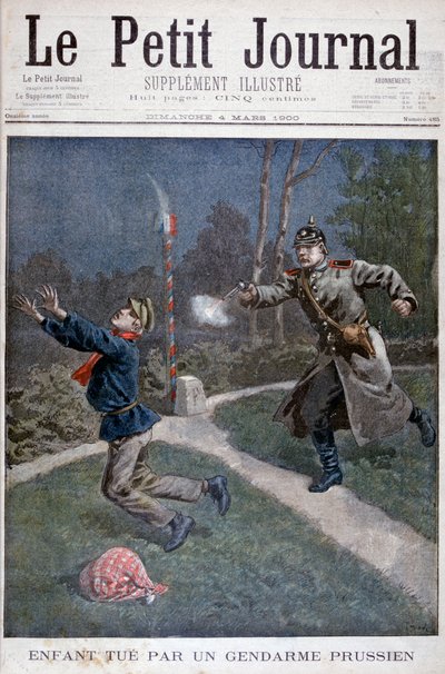 1900年に矯正施設から脱出したプロイセンのジャンダルムに撃たれた少年 作： Unbekannt