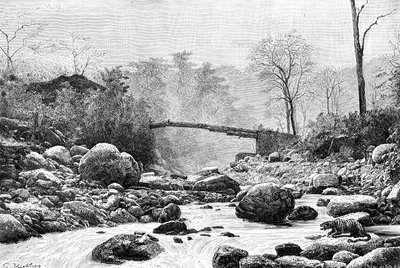 1895年、インドのティースタ川の支流であるランギットに架かる橋 作： Unbekannt