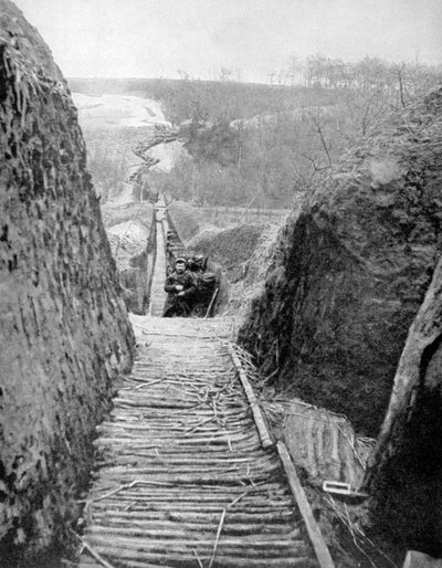 通信の溝と前線への道、フランス、第一次世界大戦、1915 作： Unbekannt