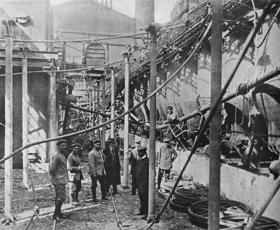 1915年にドイツ人が使用できないようにするためにロシア人が破壊した工場 作： Unbekannt