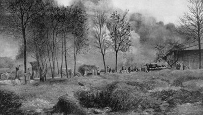 ドイツの焼夷弾、アルトワ、フランス、第一次世界大戦、1915年からの火の農場 作： Unbekannt