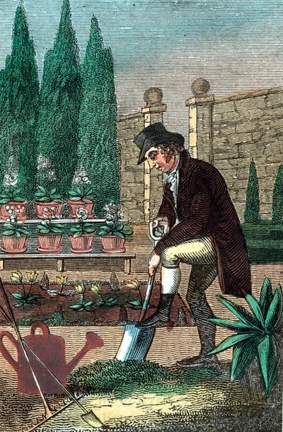 スペードで掘る庭師、1821年 作： Unbekannt