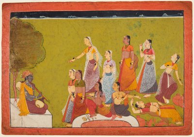 マダバナカマカンダラシリーズ、c1700からマダバの前にエクスタシーにある女性のグループ。 作： Unbekannt