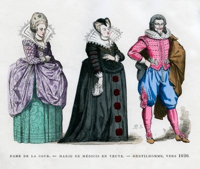 宮廷の女性、未亡人としてのマリー・ド・メディチ、そして紳士、c1620 1882-1884 作： Unbekannt