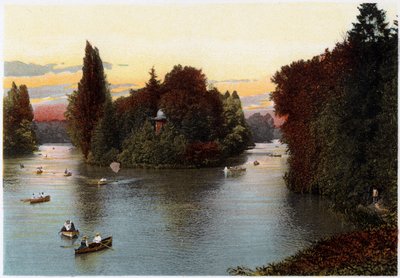 パリのブローニュの森にある湖、c1900 作： Unbekannt