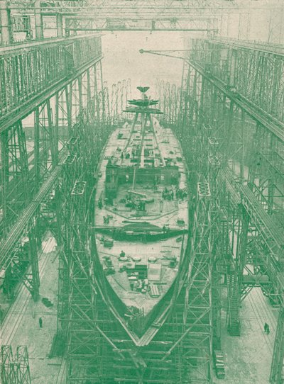 建設中の軽巡洋艦、c1917 1919 作： Unbekannt
