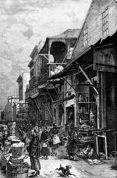 19世紀半ばの米国カリフォルニア州サンフランシスコの市場c1880 作： Unbekannt