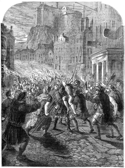 ジョンポーテウス大尉を処刑したエディンバラ、1736年19世紀の暴徒 作： Unbekannt