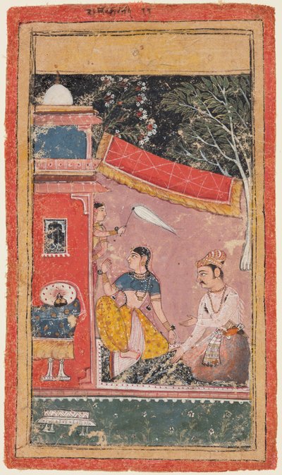 Ragamalaシリーズのページ：Hindol RagaのRamakali Ragini、c。 1610年。 作： Unbekannt