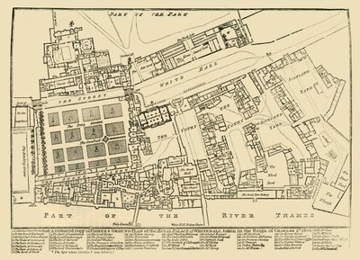 ホワイトホールの王宮のフィッシャーズグランドプランの縮小版、1680年、1881年。 作： Unbekannt