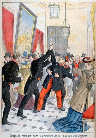 1902年パリ下院議会議事堂の廊下にあるリボルバー 作： Unbekannt