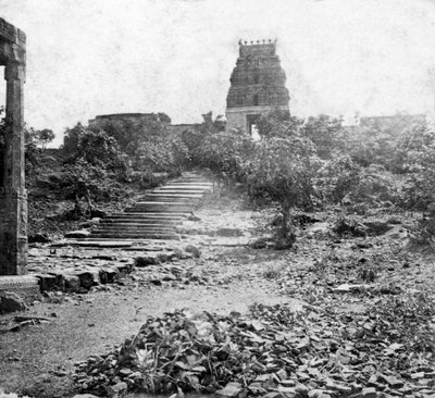 1874年、インドのマドラスの近くにある廃墟の寺院 作： Unbekannt