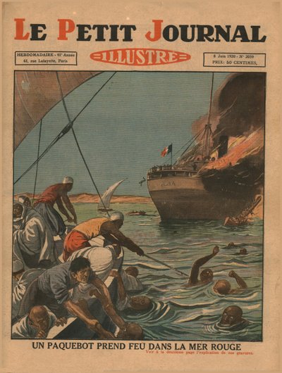 1930年、船が紅海で火事になりました。 作： Unbekannt