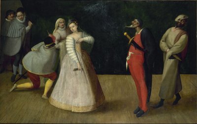 イタリアの喜劇役者一座「イ・ゲローシ」 1580年頃 作： Unbekannt
