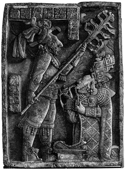 マヤの神ククルカンの前の犠牲者、1901 作： Unbekannt