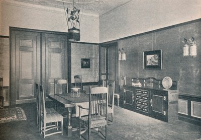 MHベイリースコット、c1909によって設計されたベルリンフラットのダイニングルームの眺め。 作： Unbekannt