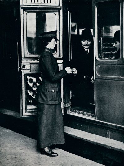職場での女性切符検査官、c1914 作： Unbekannt