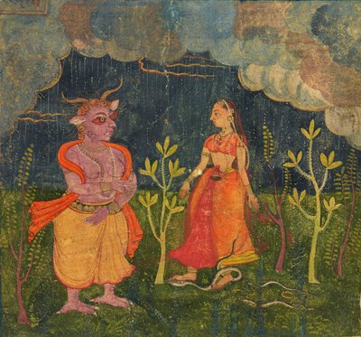 Abhisarika Nayika、ラシカプリヤのフォリオ、約。 1615–1625。 作： Unbekannt