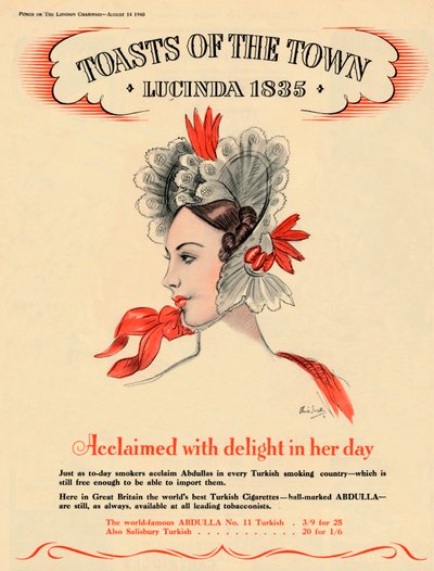 彼女の日に喜びで絶賛されたトーストオブザタウン-ルシンダ1835、1940 作： Unbekannt