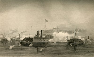 1878年のメンフィスでのガンボートの行動。 作： Unbekannt