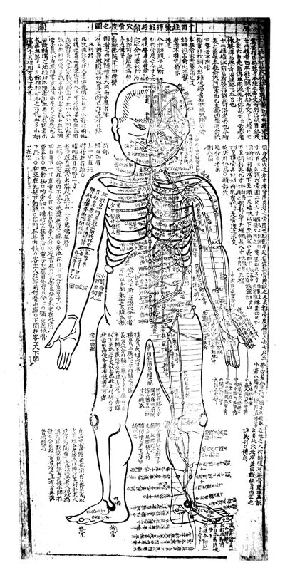 19世紀の日本人の体の前の針 作： Unbekannt