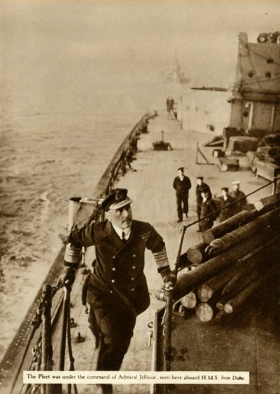 HMSアイアンデュークに乗ったジェリコー提督、1914年、1935年。 作： Unbekannt