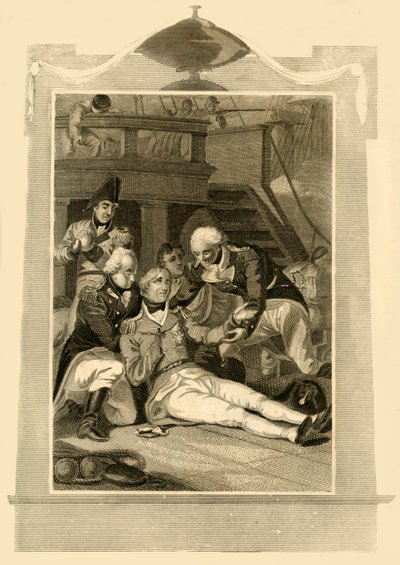 ネルソン提督、1805年、1816年のトラファルガーの戦いでの勝利で致命傷を負った。 作： Unbekannt