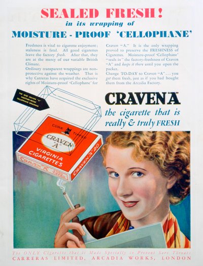 クレイヴンAタバコの広告、1931年 作： Unbekannt
