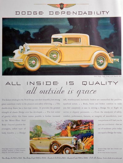 ドッジ車の広告、1931年 作： Unbekannt