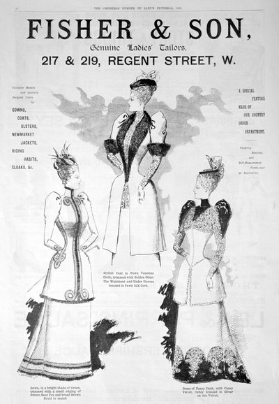 フィッシャーと息子の広告、レディースファッション、1891年 作： Unbekannt
