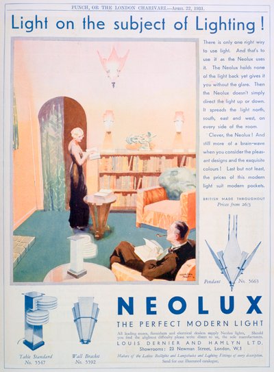 Neolux照明器具の広告、1931年 作： Unbekannt