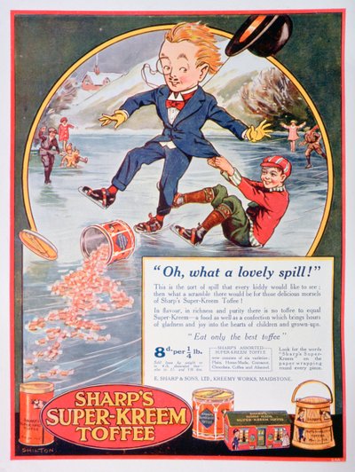 シャープススーパークリームタフィーの広告、1923年 作： Unbekannt