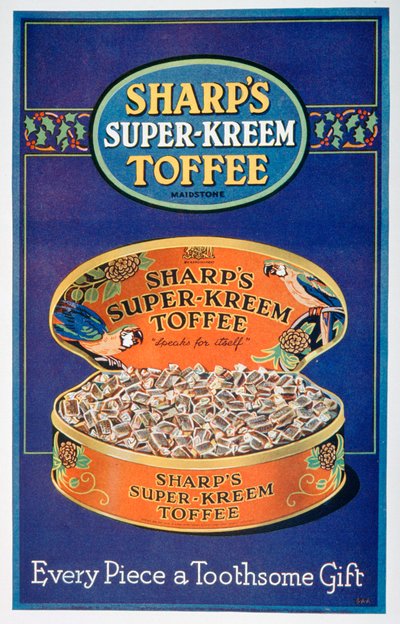 シャープススーパークリームタフィーの広告、1928 作： Unbekannt