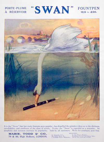白鳥の万年筆、c1906の広告 作： Unbekannt