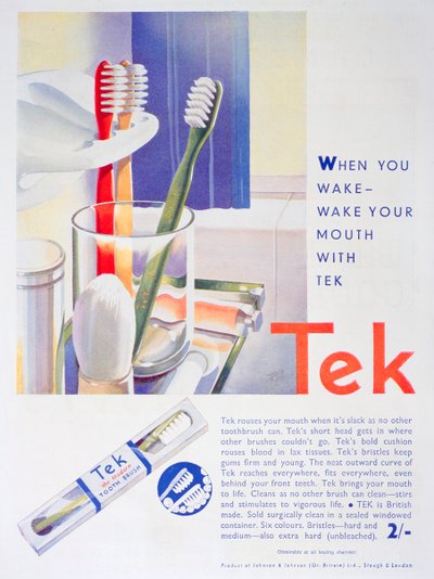 ジョンソンとジョンソンによるTek歯ブラシの広告、1931年 作： Unbekannt