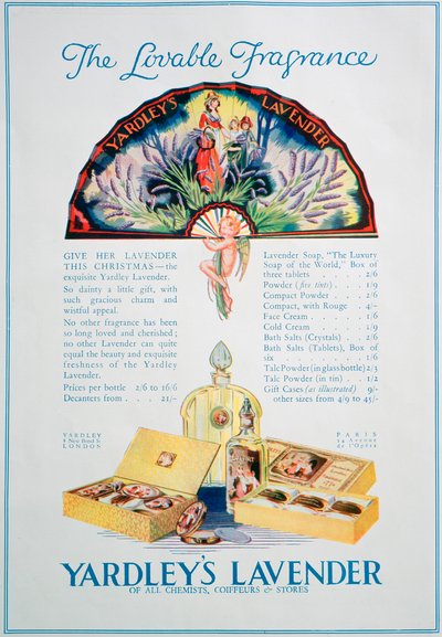 ヤードリーズラベンダーの香水と化粧品の広告、1928 作： Unbekannt