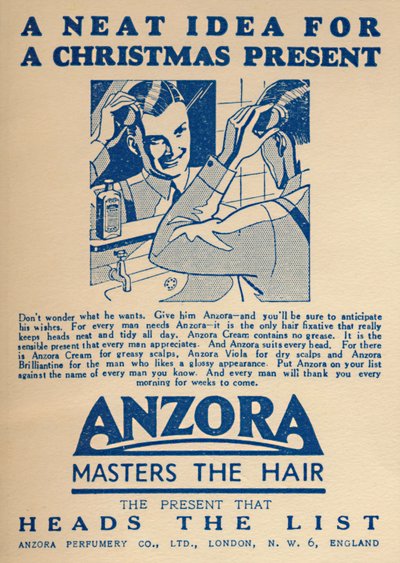 Anzora髪固定剤の広告、1936年。 作： Unbekannt