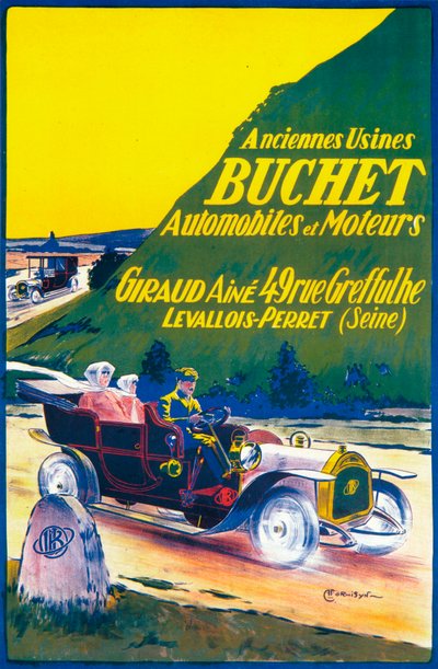 ブシェ車の広告、c1910s 作： Unbekannt