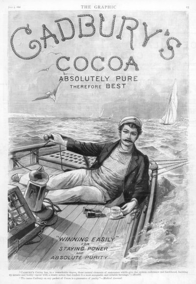 キャドバリーココアの広告、1890年。 作： Unbekannt