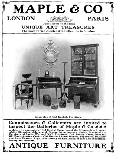 Maple＆Co of London、アンティーク家具の販売業者、1901年の広告 作： Unbekannt