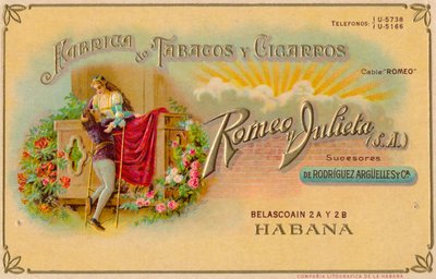 Romeo y Julietaシガー、c1900sの広告 作： Unbekannt