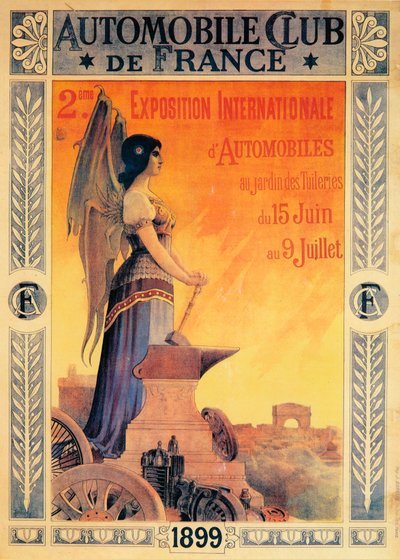 フランシス国際自動車博覧会の自動車クラブの広告、1899年 作： Unbekannt
