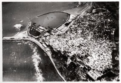 1930年にツェッペリンから見たモロッコのタンジールの航空写真、1933年 作： Unbekannt