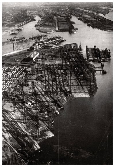 ツェッペリン、1933年1933年からのブレーマーバルカン造船所、ブレーメン、ドイツの航空写真 作： Unbekannt
