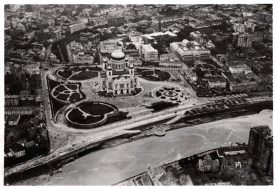 救世主ハリストス大聖堂、ソビエト連邦、モスクワ、ツェッペリンからの航空写真、1930年1933年 作： Unbekannt