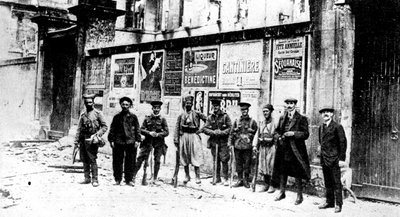 アフリカ大使館、2人のトルコ人、3人のイギリス兵、ソワソン、フランス、第一次世界大戦、1914年 作： Unbekannt