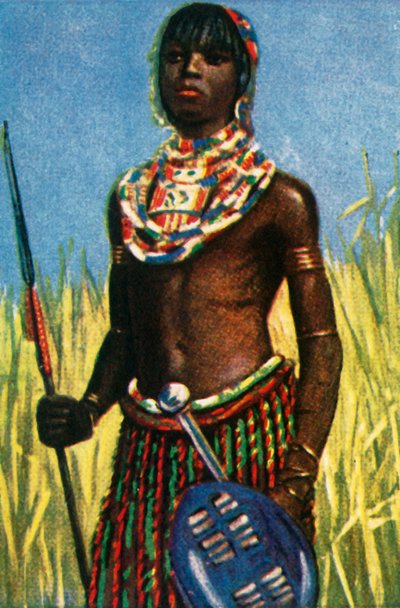 アフリカの戦士、c1928。 作： Unbekannt