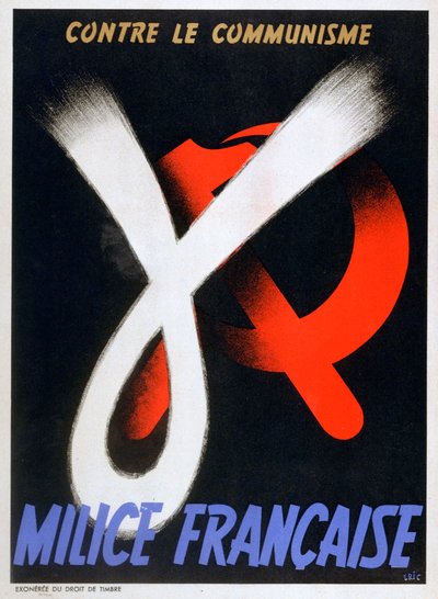 共産主義に対して、フランスのミリセのためのポスター、1943-1944 作： Unbekannt