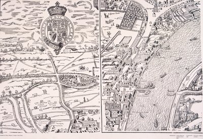 ロンドンの「アガス」地図、c1561 作： Unbekannt